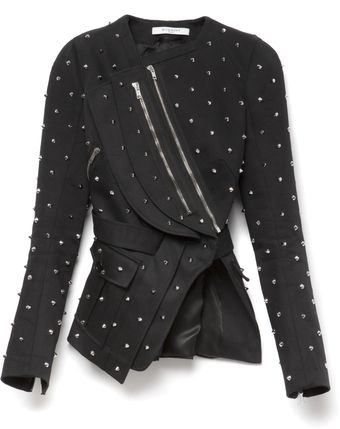 Givenchy Embellished Cotton Jacket with Back Pleats - Lyst