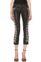 Isabel Marant Dobra Embroidered Leather Pant 