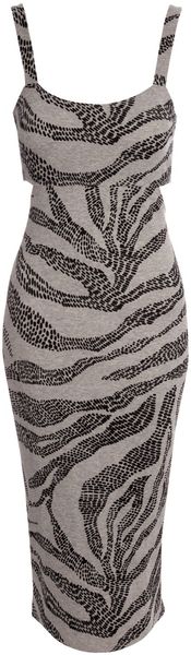 Jane Norman Printed Cutout Midi Dress - Lyst