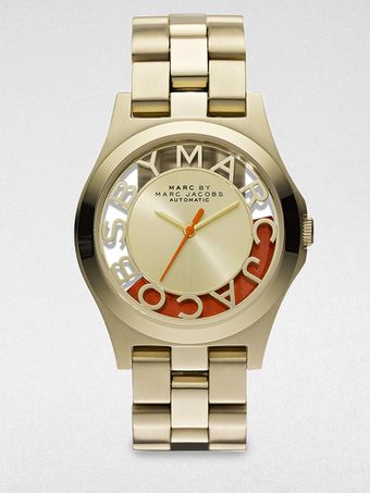 Marc By Marc Jacobs Ltd Ed Henry Skeleton Gold Finished Stainless Steel Bracelet Watch - Lyst