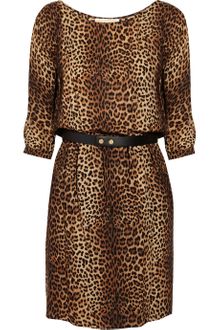 Michael by Michael Kors Leopard-print Silk-georgette Dress - Lyst