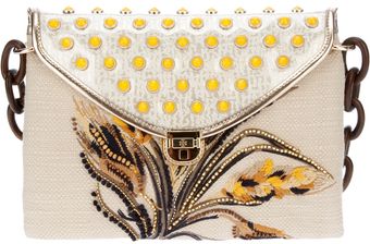 Tory Burch Embroidered Shoulder Bag - Lyst