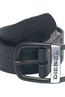 Diesel Distressed Oval Buckle Belt - Lyst