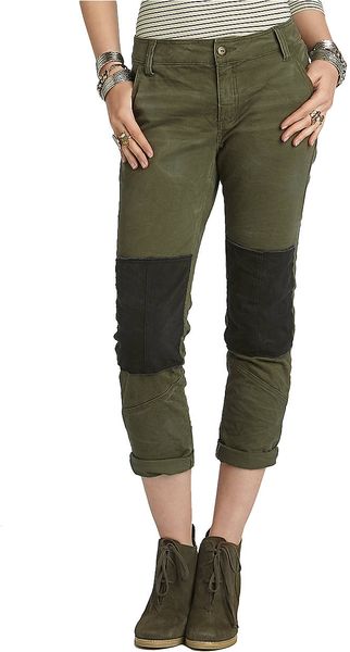 Free People Stretch Herringbone Twill Pants - Lyst