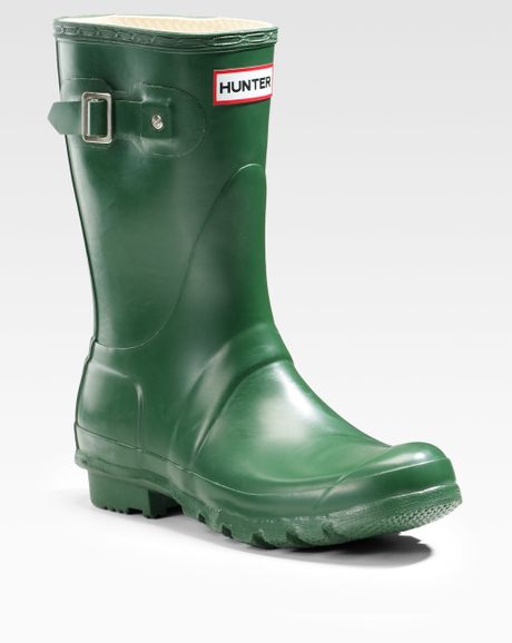 green hunter rain boots short