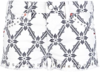 Isabel Marant Floral Print Denim Shorts - Lyst