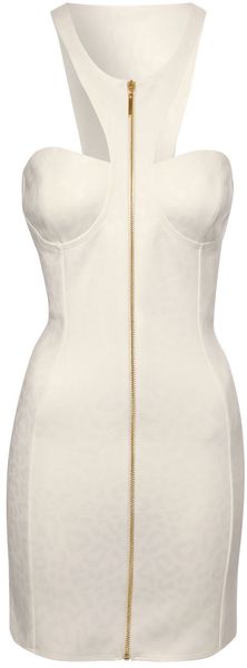Jane Norman Zip Front Bodycon Dress - Lyst