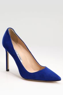 Manolo Blahnik Bb Suede Pointtoe Pumps - Lyst