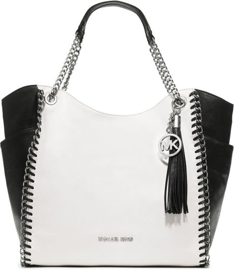 michael kors black white purse