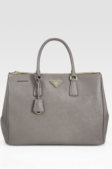 Prada Saffiano Lux Doublezip Tote Bag - Lyst