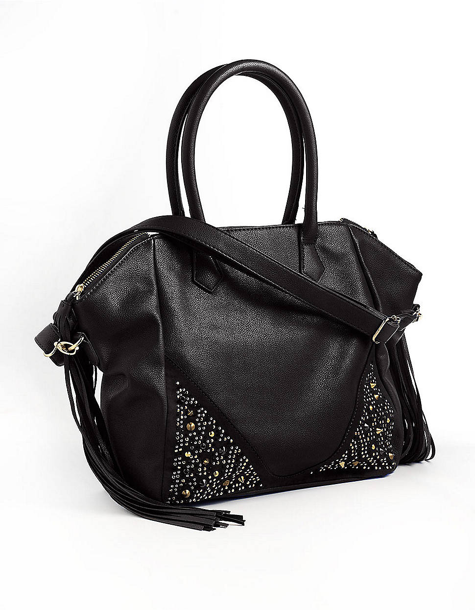 Steve Madden Studded Satchel Bag in Black | Lyst