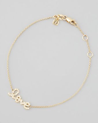 Sydney Evan Mall Yellow Gold Diamond Love Bracelet - Lyst