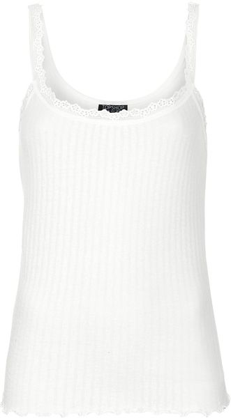 Topshop Pointelle Pyjama Cami - Lyst