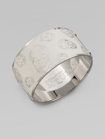Alexander McQueen Wide Skull Bracelet - Lyst