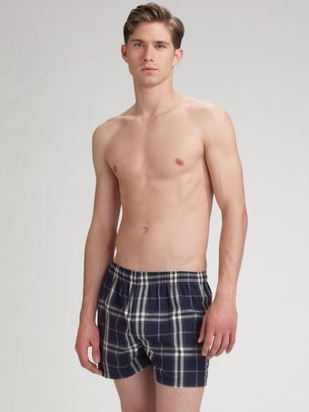 Burberry Check Boxers - Lyst