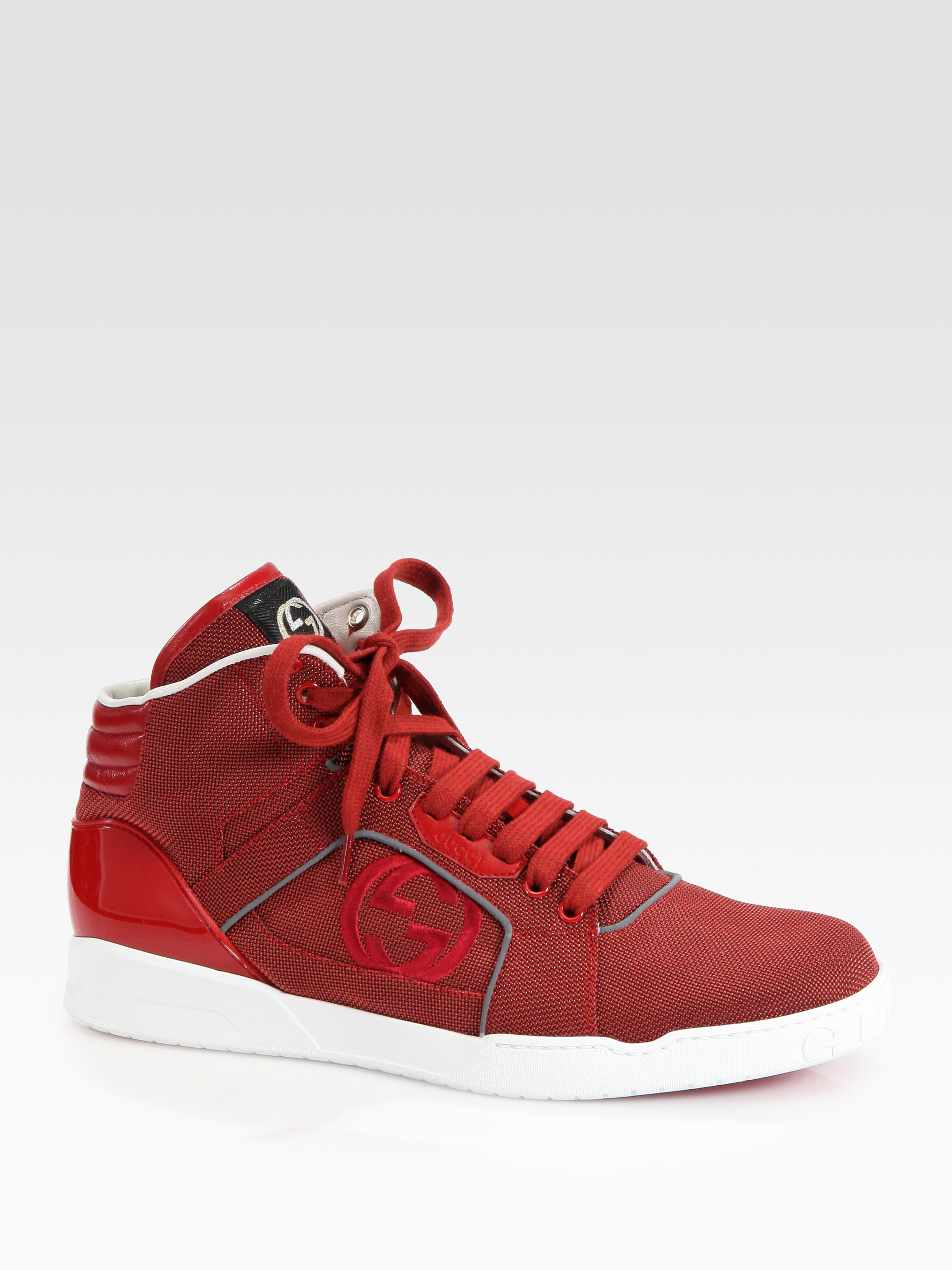 Gucci Rebound Mid Hightop Sneakers in Red (ruby) Lyst