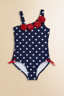 Hartstrings Toddlers Little Girls Onepiece Polka Dot Rosette Swimsuit - Lyst