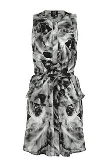 McQ by Alexander McQueen Iris Print Shirt Dress - Lyst