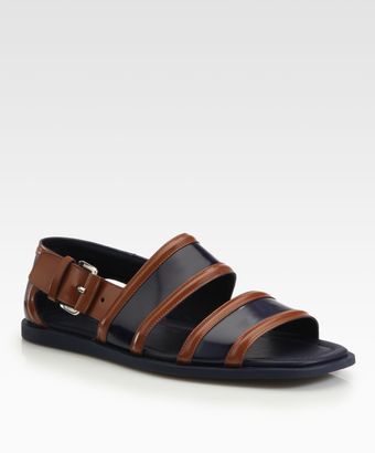 Prada Runway Bicolored Spazzolato Sandals - Lyst