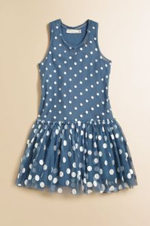 Stella Mccartney Kids Girls Bell Dotted Tulle Dress - Lyst