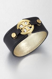 Tory Burch Logo Skinny Double Snap Cuff Bracelet - Lyst