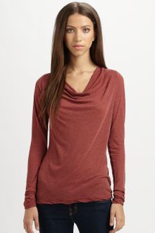 James Perse Cowlneck Jersey Top - Lyst