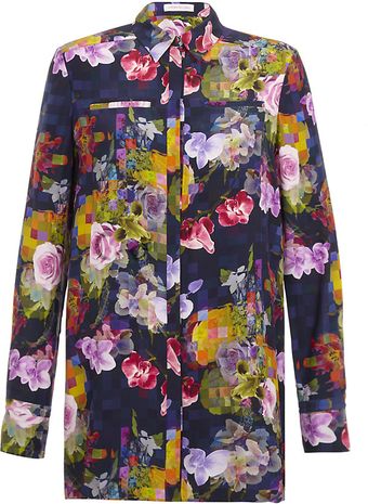 Matthew Williamson Pixel Floral Print Shirt - Lyst