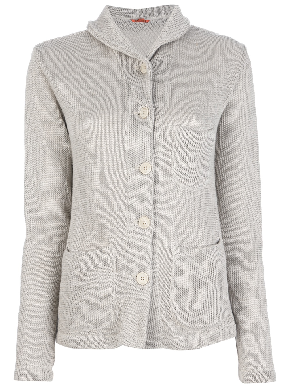 grey shawl neck cardigan