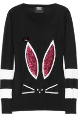 Markus Lupfer Sequined Wool Bunny Sweater