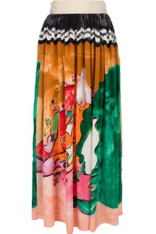 Tsumori Chisato Pleated Print Maxi Skirt - Lyst