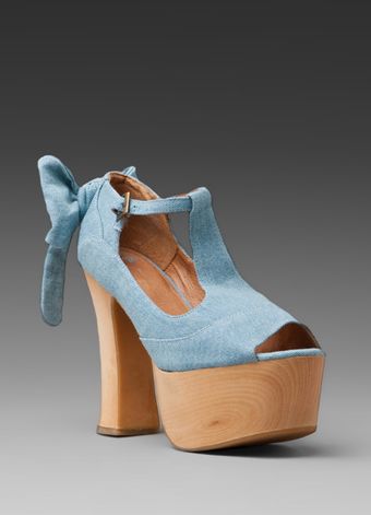 Wildfox Couture Jeffrey Campbell For Dallas Peep Toe in Denim - Lyst
