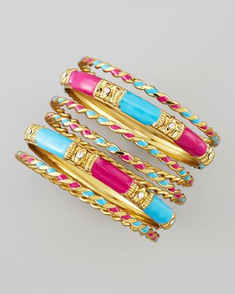 Chamak By Priya Kakkar Two Tone Enamel Bangles - Lyst