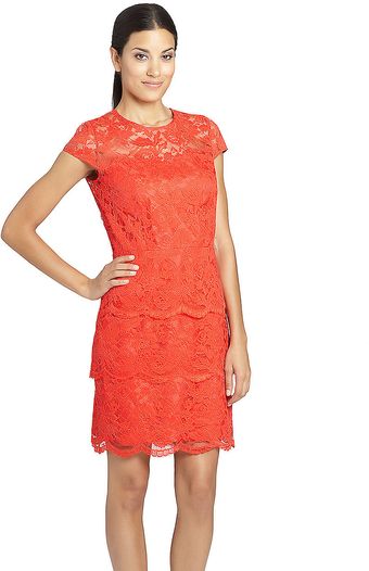 Cynthia Steffe Short Sleeve Lace Dress - Lyst