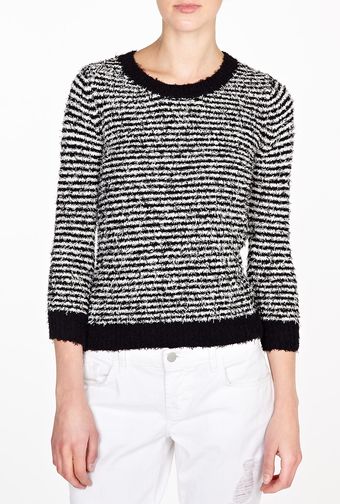 DKNY Textured Cotton Striped Jumper - Lyst