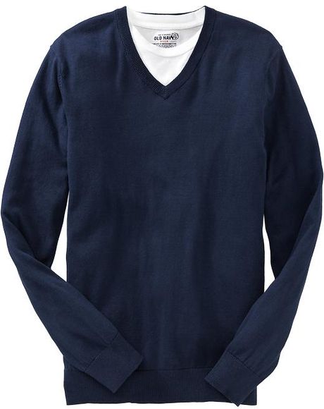 Old Navy Lightweight V-neck Sweaters in Blue for Men (ink blue) | Lyst