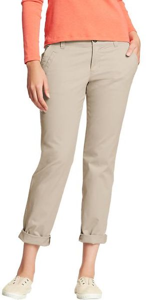 Old Navy Rollup Boyfriend Skinny Khakis - Lyst