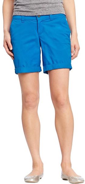 Old Navy Cuffed Twill Bermudas - Lyst