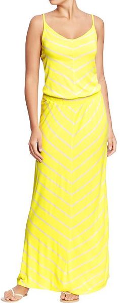 Old Navy Maxi Tank Dresses in Yellow (yellow stripe) | Lyst