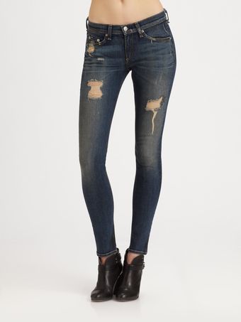 Rag & Bone The Skinny Distressed Jeans - Lyst
