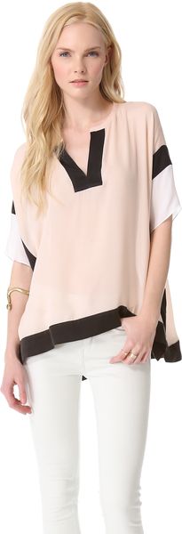 Rebecca Taylor Blocked Top - Lyst