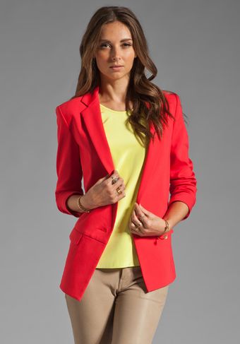 Tibi Maverick Suiting Solid Jacket in Lobster - Lyst