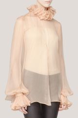 Alexander McQueen Ruffledetail Silkchiffon Blouse