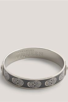 Alexander McQueen 3d Enamel Skinny Skull Bangle - Lyst
