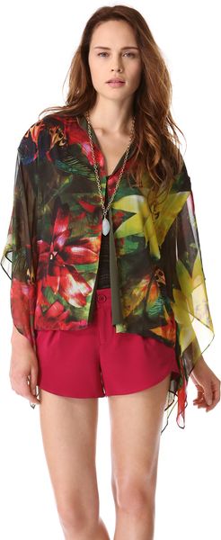 Alice + Olivia Brighton Cropped Kimono Jacket - Lyst