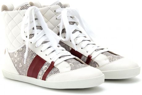 chloe leather sneakers