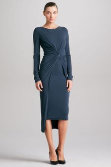 Donna Karan New York Knotted Drape Jersey Dress - Lyst