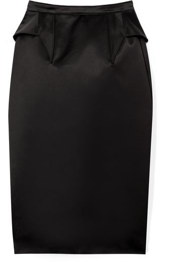 Givenchy Satin Duchesse Pencil Skirt with Back Ruffle - Lyst