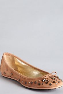 Jimmy Choo Blush Suede Star Studded Crystal Willow Ballet Flats - Lyst