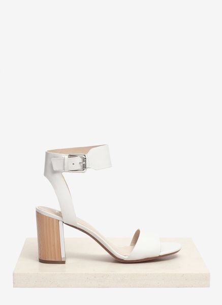 Kors By Michael Kors Lexa Leather Chunky heel Sandals in White | Lyst