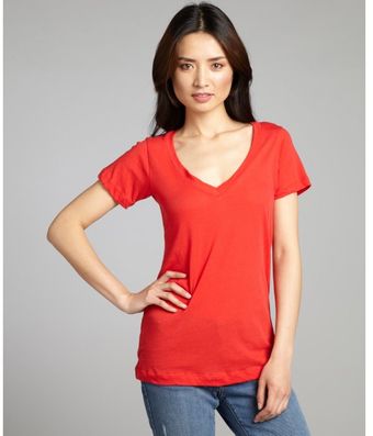 LNA Cherry Cotton Vneck Short Sleeve Tshirt - Lyst